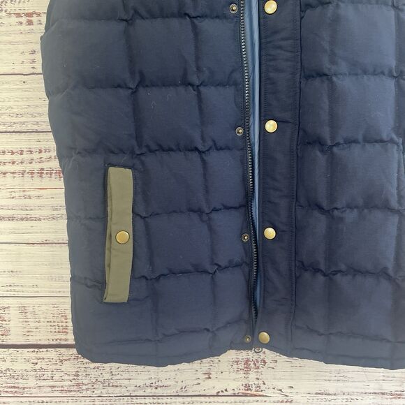 Marine Layer Vest Mens Small Navy Colorblock Blue Green Duck Down Puffer Outdoor - Picture 5 of 8